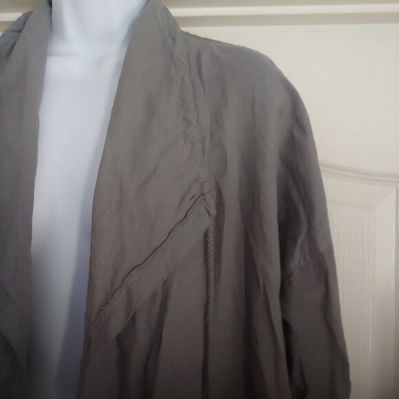 Camille & Co Linen Gray Jacket Lagenlook Lagom Minimalist Baggy Funky L Italy - Picture 4 of 14